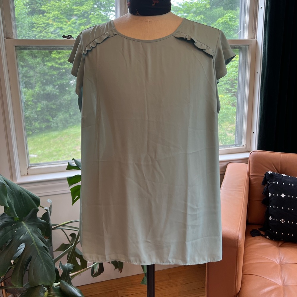 *PLUS SIZE” Ruffled Detail Blouse